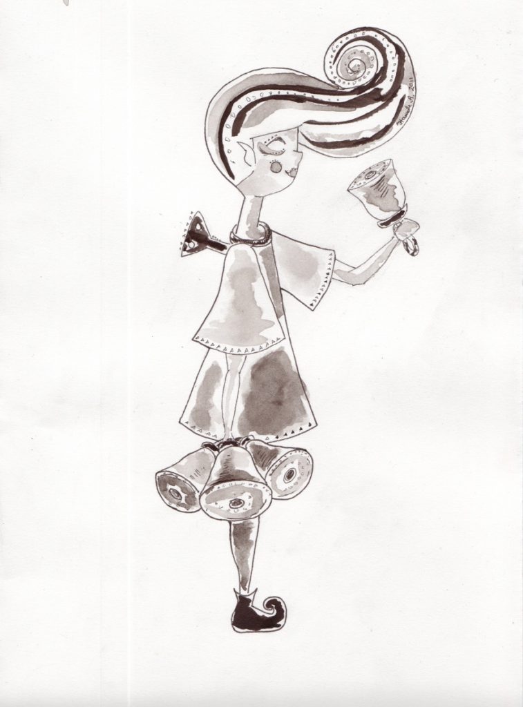 A Handbell Player, An Illustration for Handbell Orchestra Kide, A4